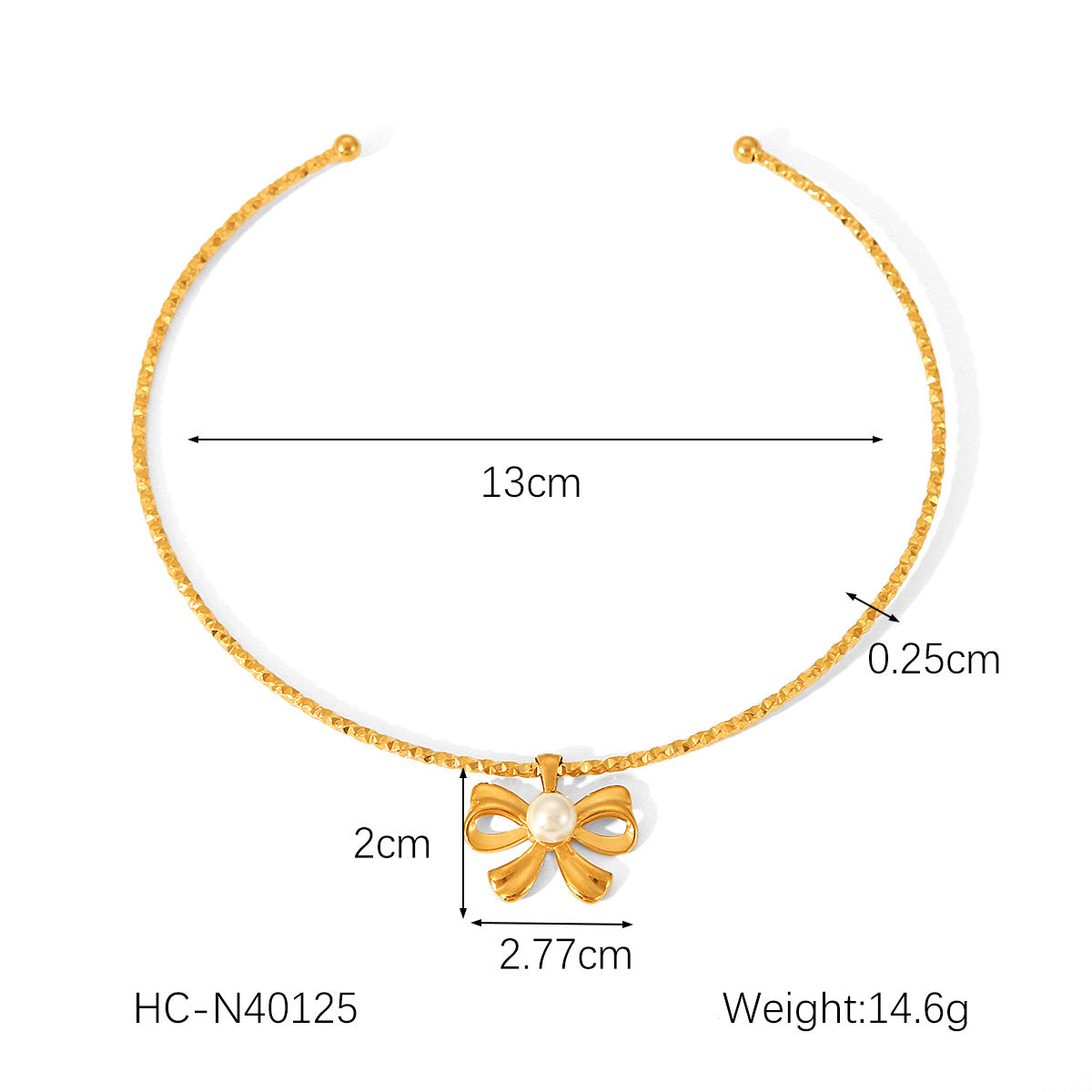 Fashionable Vintage Stainless Steel Open-end Necklace with Bowknot and Heart Design, Ins-style, Niche, for Women