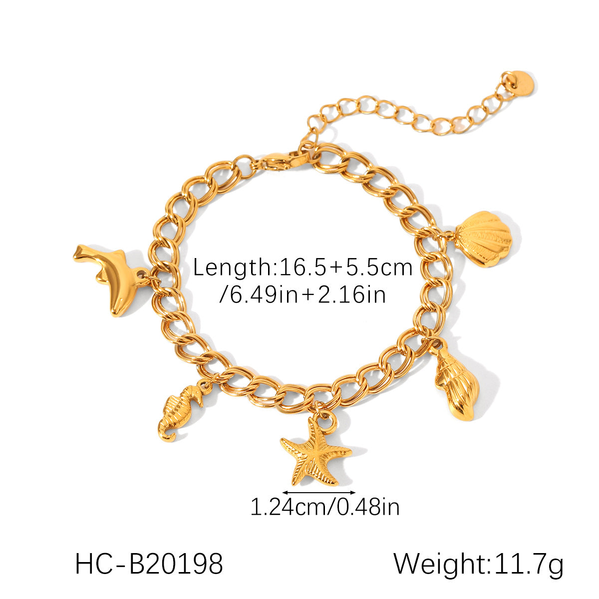 Seaside Vacation Style Jewelry, Stainless Steel Bracelet, Versatile and Light Luxury Titanium Steel Jewelry, Shell Bracelet