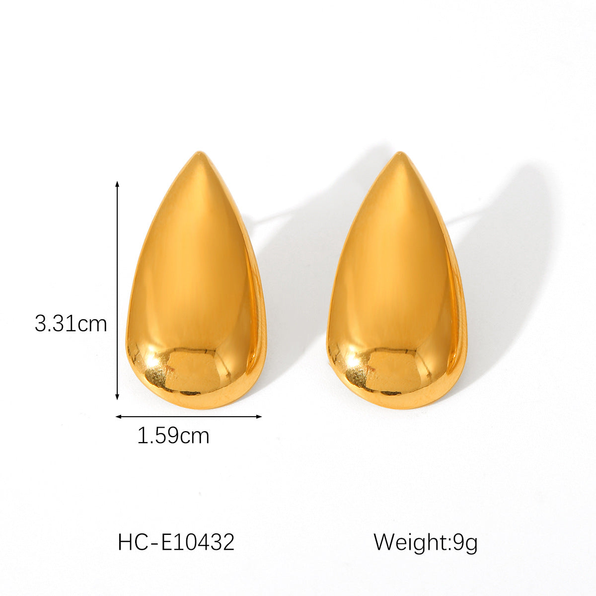 Fashionable and Personalized 18K Gold-plated Earrings, Stainless Steel Water Drop Earrings, Women's Ins-inspired High-end Earrings and Ear Jewelry