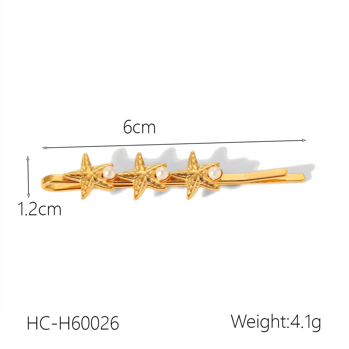 Stainless Steel Headwear Pearl Hairpin Ins Ocean Style Bang Clip 18K Gold Titanium Steel Flower Straight Clip