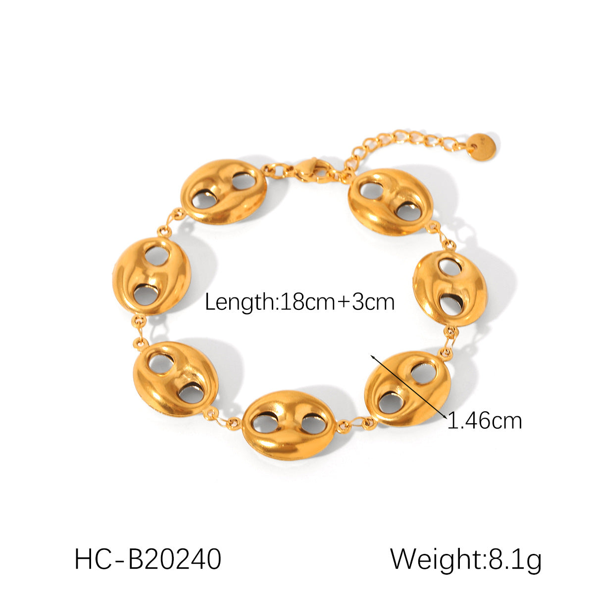 Stainless Steel Bracelet, Featuring Square, Butterfly, Shell, and Water Droplet Designs, Adorned with Zircon Flowers and A Pig-nose Buckle, Crafted From 18K Gold and Titanium Steel Jewelry