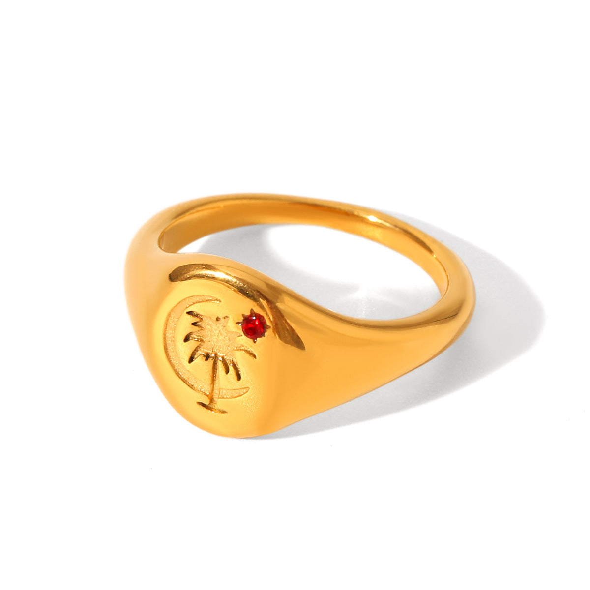 Stainless Steel Diamond-encrusted Ring, Titanium Steel, Non-fading, Eight-pointed Star Design, Women's Temperament, Versatile Jewelry