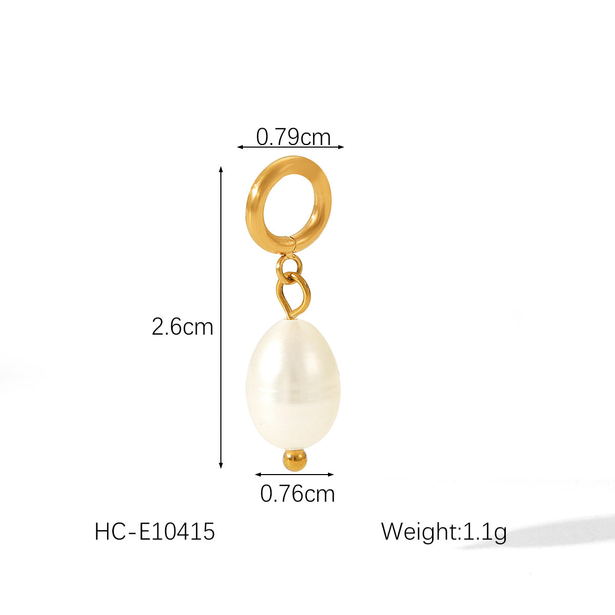 Light Luxury and High-end Freshwater Pearl Stainless Steel Gold-plated Pendant DIY Earrings Necklace Jewelry Accessories