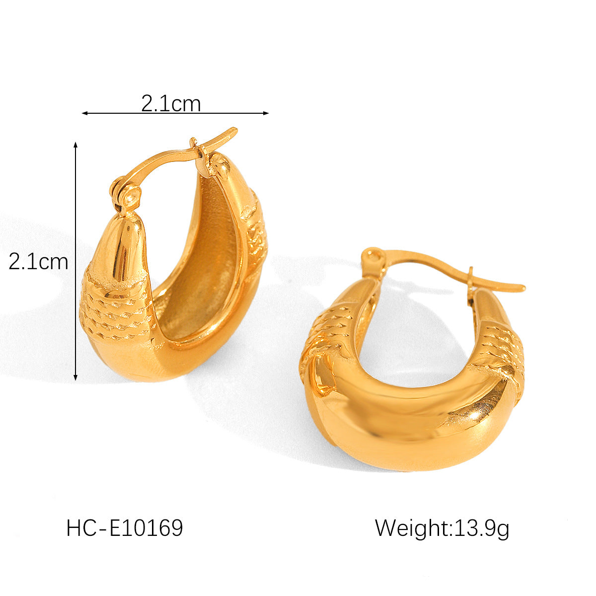 18k Gold Stainless Steel Earrings for Women, Fashionable, Light Luxury, High-end Earrings, Titanium Steel Earrings