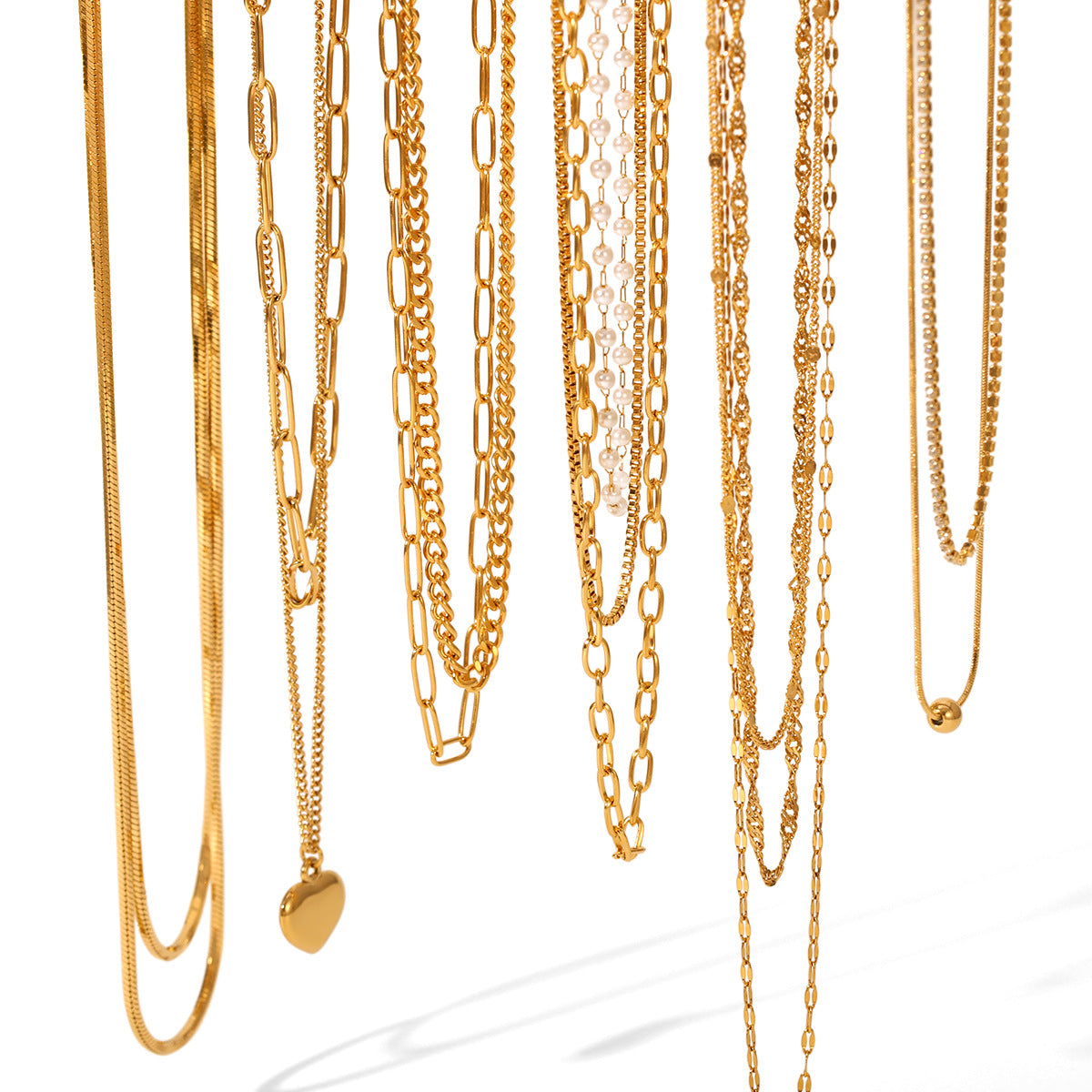 Light Luxury 18K Gold-plated Necklace with Multi-layer Stainless Steel, High-end Necklace, Non-fading Titanium Steel Jewelry
