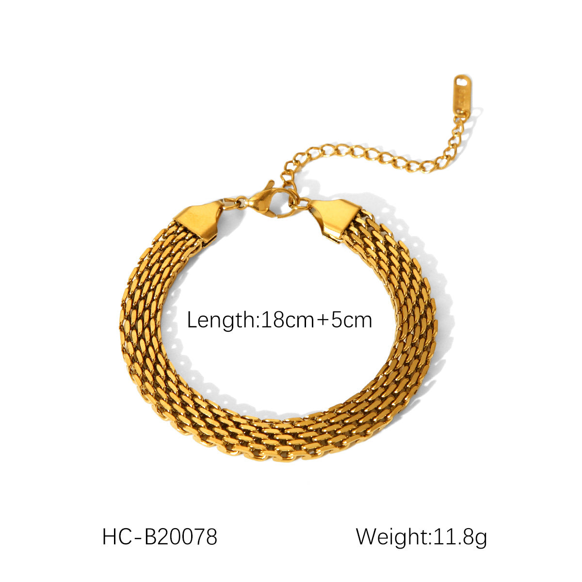 18K gold-plated stainless steel bracelet for women, INS style, fashionable round bead chain, handmade jewelry