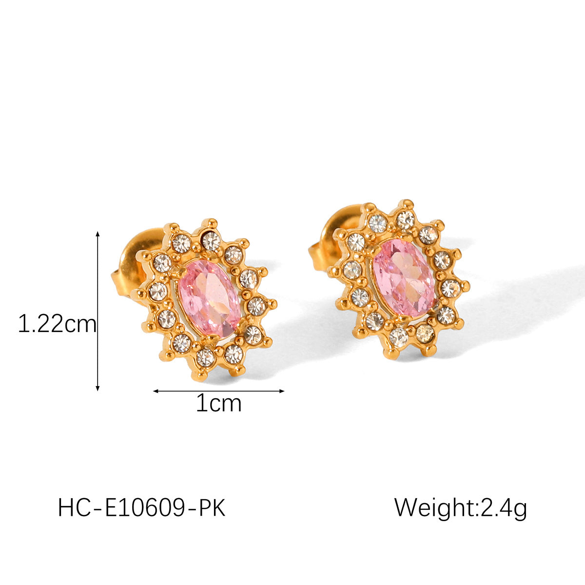 Light Luxury High-end Sunflower Inlaid Zircon Earrings Stainless Steel Earrings for Women 18k Gold Titanium Steel Earrings