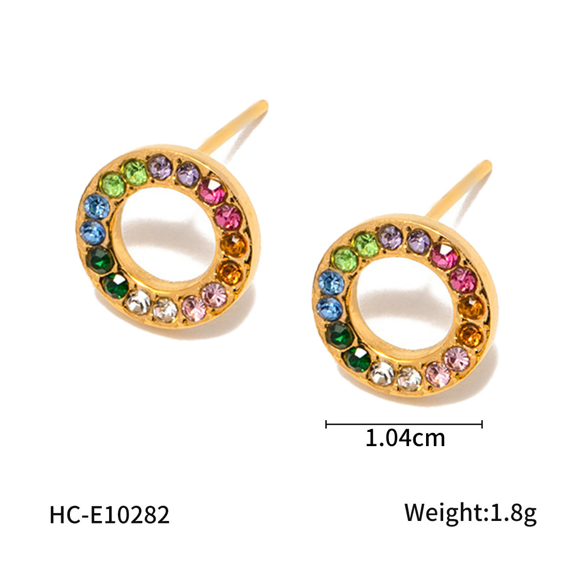 New Product: 18K Gold Stainless Steel Necklace with Colorful Zircon Inlay, High-end Titanium Steel Necklace Accessory
