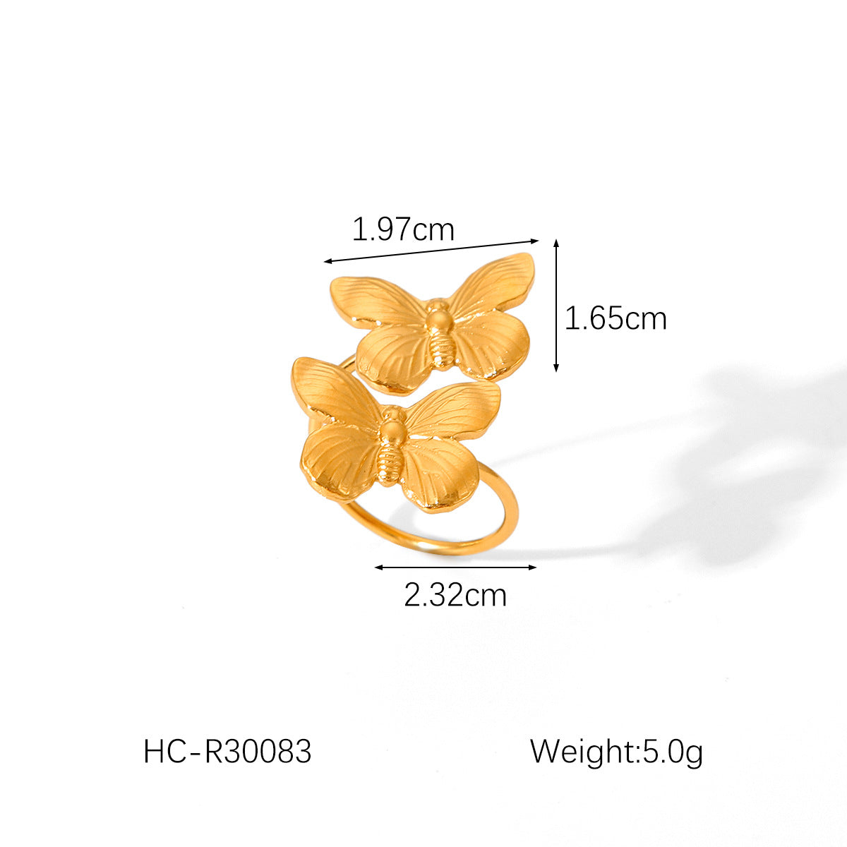 Stainless Steel Buckle Butterfly Pendant Necklace Female Temperament Butterfly Pearl Bracelet Butterfly Ring