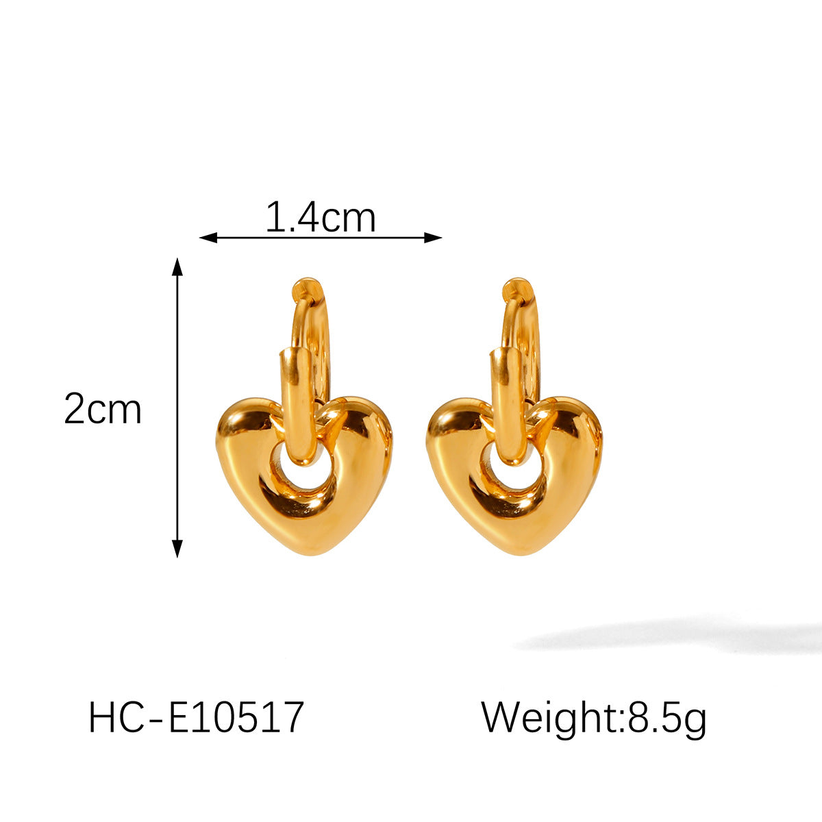 Stylish and Versatile Stainless Steel Earrings for Women, Featuring A Heart-shaped Flower Pendant and Titanium Steel Earring Hoop, with No Fading