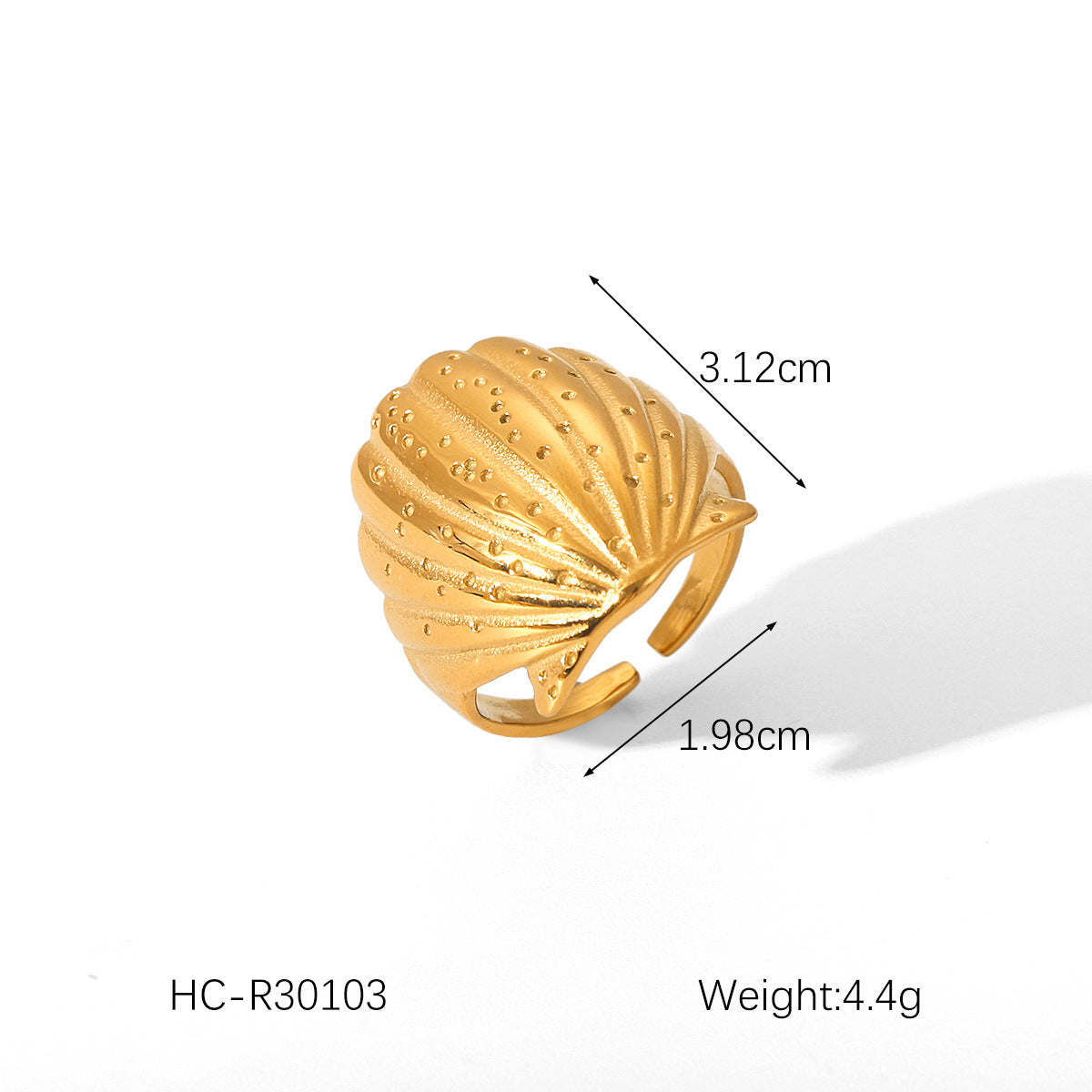 Shell Love Stainless Steel Ring Female High-level Sense Pearl Opening Ring Titanium Steel Does Not Fade Ring