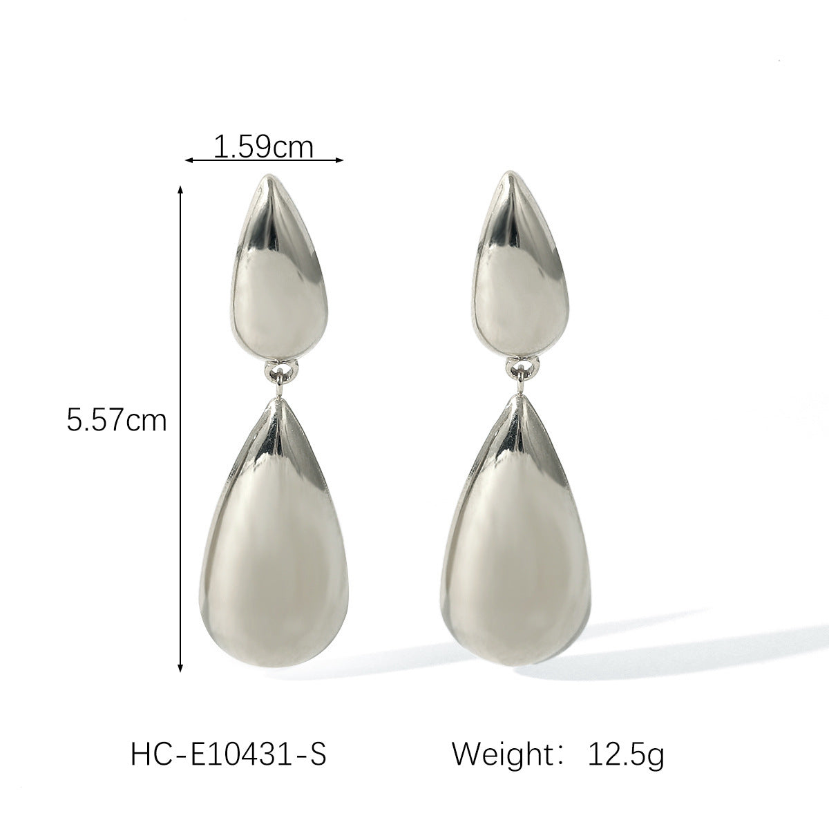 Fashionable and Personalized 18K Gold-plated Earrings, Stainless Steel Water Drop Earrings, Women's Ins-inspired High-end Earrings and Ear Jewelry