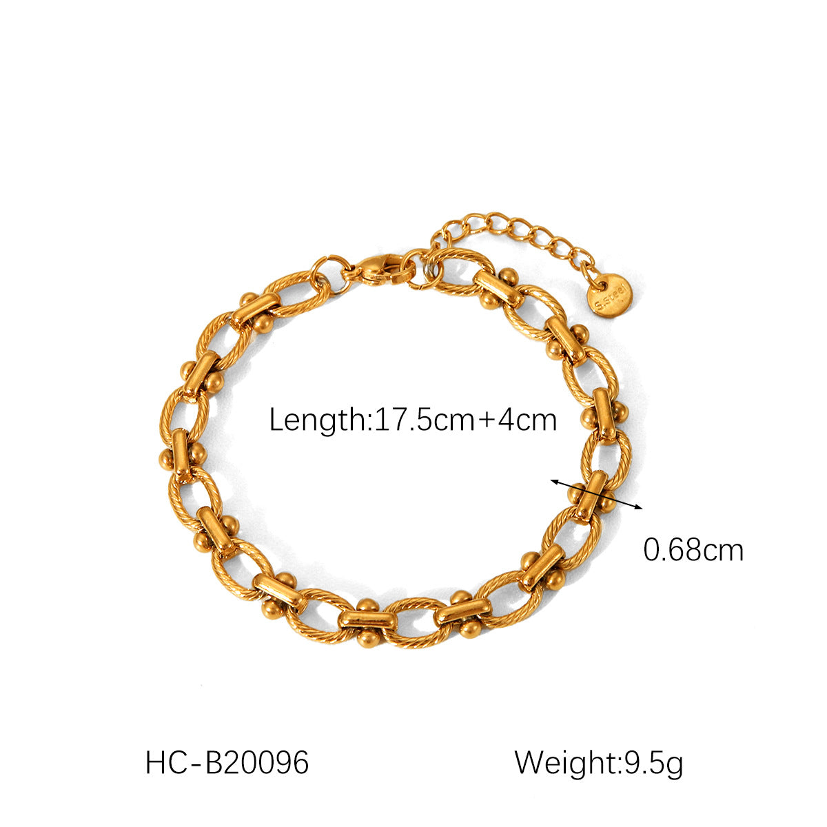 Fashion Handmade Texture Stainless Steel Necklace Female Personality Trend 18K Gold Titanium Steel Bracelet Does Not Fade