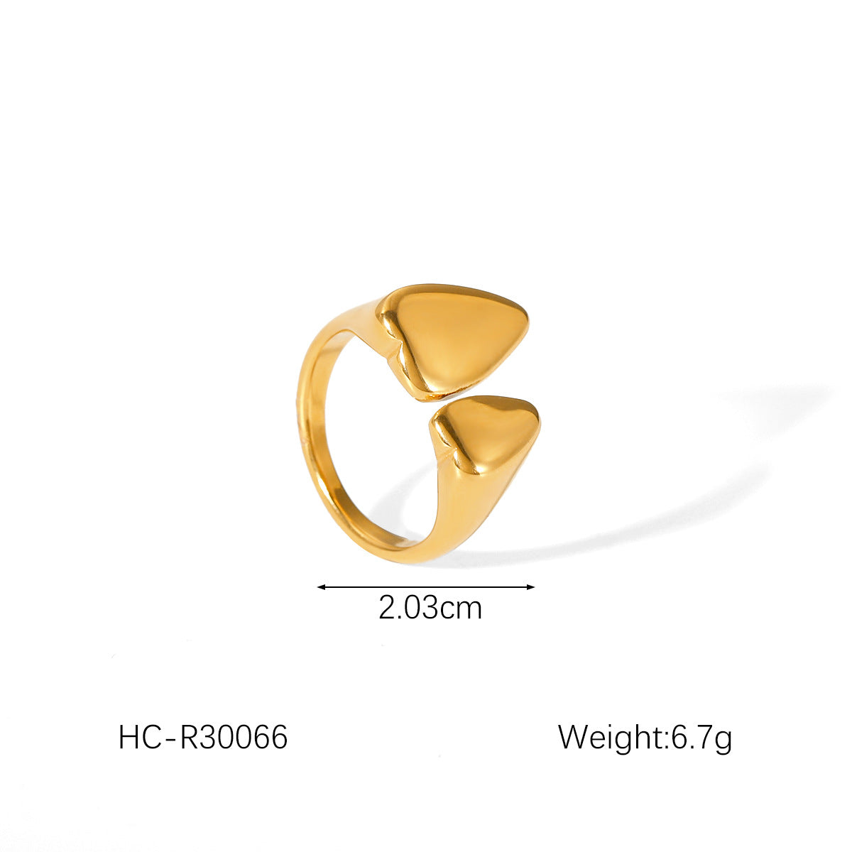 18K Gold Stainless Steel Ring Geometric Smooth Heart-shaped Droplet Fashion Personality Titanium Steel Ring