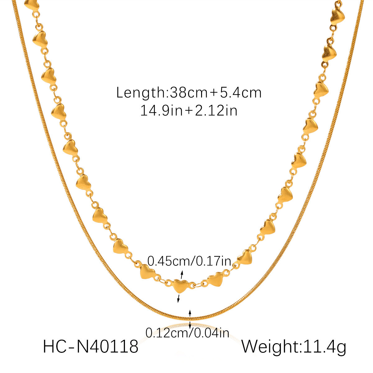 Light Luxury 18K Gold-plated Necklace with Multi-layer Stainless Steel, High-end Necklace, Non-fading Titanium Steel Jewelry