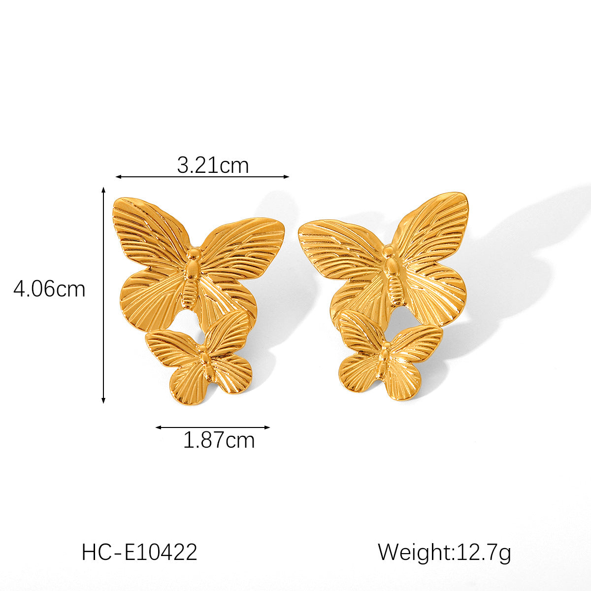 Fashionable Vintage Butterfly Jewelry, Including Vintage Earrings, Rings, Necklaces, Bracelets, Niche Light Luxury Titanium Steel Accessories