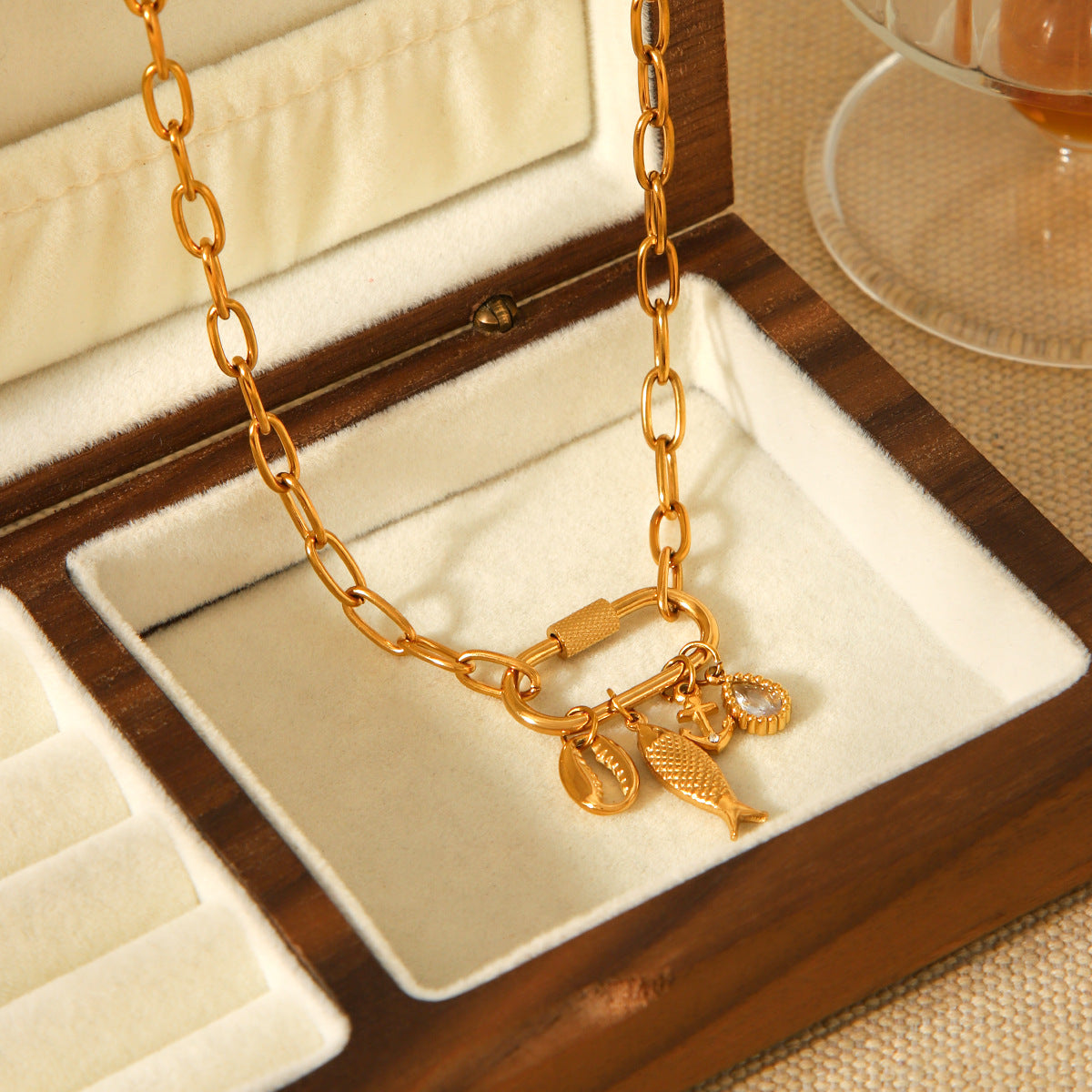 Stainless Steel Cross Chain DIY Jewelry Accessory, Detachable Pendant Necklace, High-end Titanium Steel Necklace