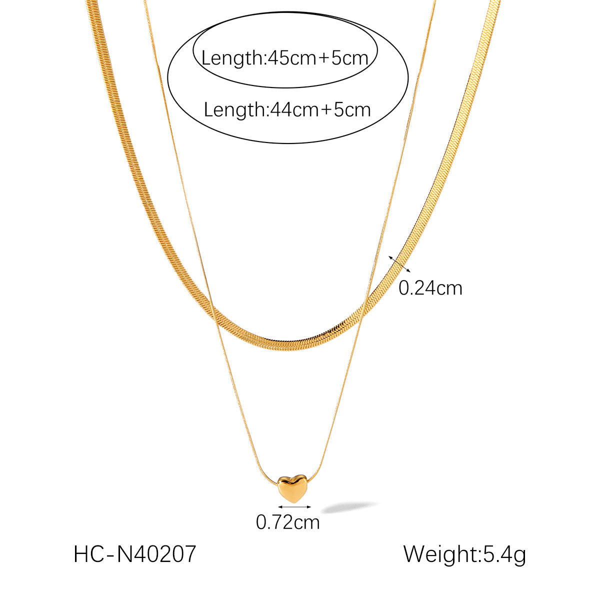 Stainless Steel Double-layer Snake Bone Chain Women's Ins Style Fashion Simple 18k Gold Blade Chain High-end Necklace