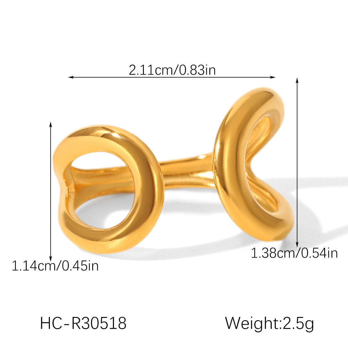 Titanium Steel Bracelet for Women, High-end Asymmetric Open Bracelet, Stainless Steel Jewelry, 18K Gold-plated Accessory