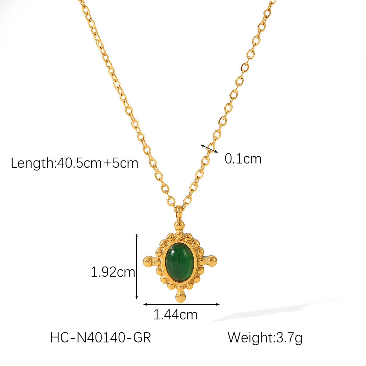 Titanium Steel Necklace Cross Pendant Inlaid with Semi-precious Stones Fashionable and Versatile Necklace for Women