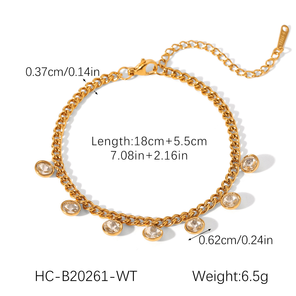 Women Stainless Steel Fringed Bracelet, Round Zircon Bracelet for Women, Light Luxury, High-end Feel, Non-fading, Titanium Steel Jewelry