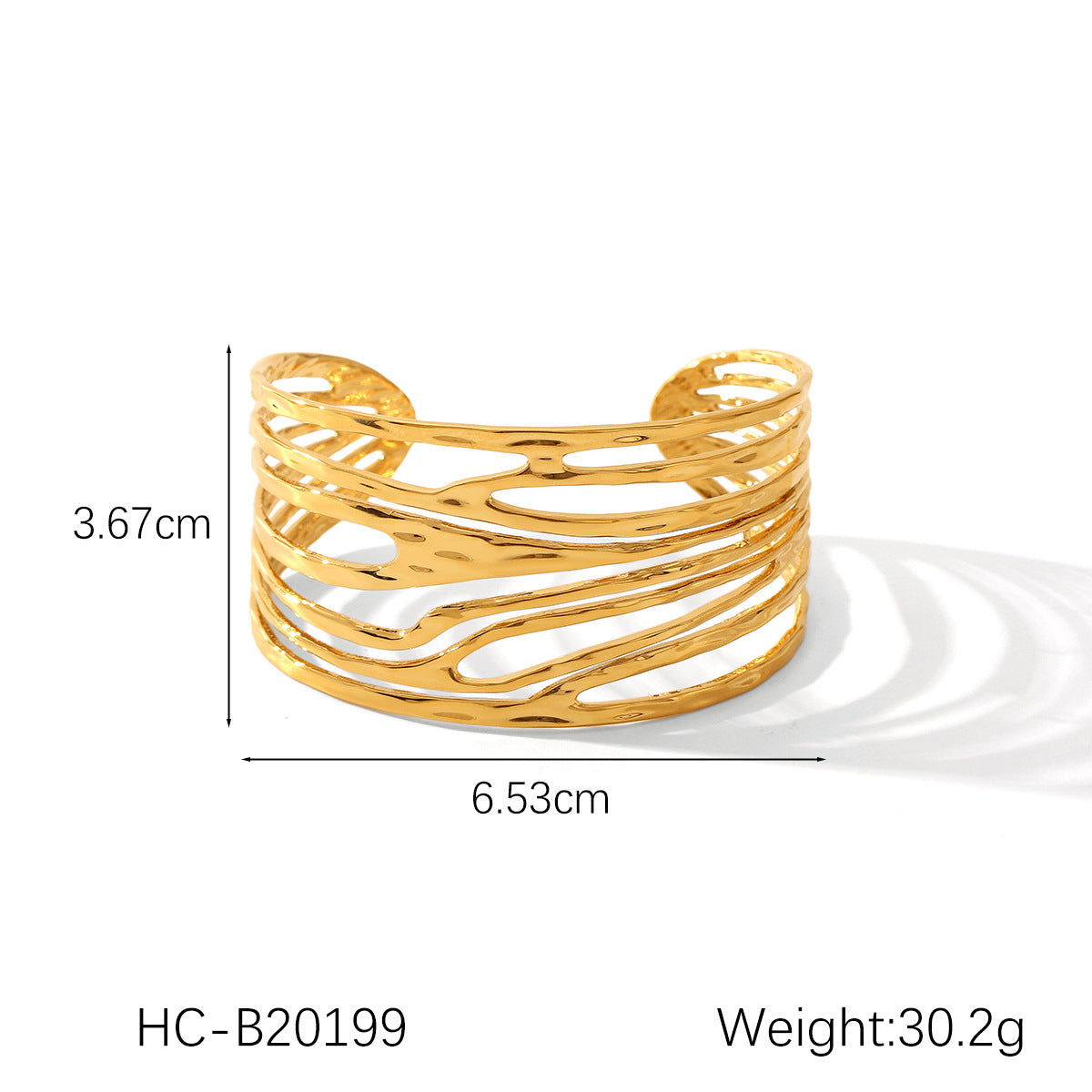 INS-style Stainless Steel Bracelet, 18K Gold-plated Open Bracelet, Non-fading Titanium Steel Bracelet for Women, High-end Hand Jewelry