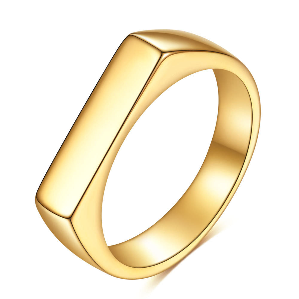 Titanium Steel Non-fading Ring, Stainless Steel Gold-plated, Fashionable and Versatile Ring