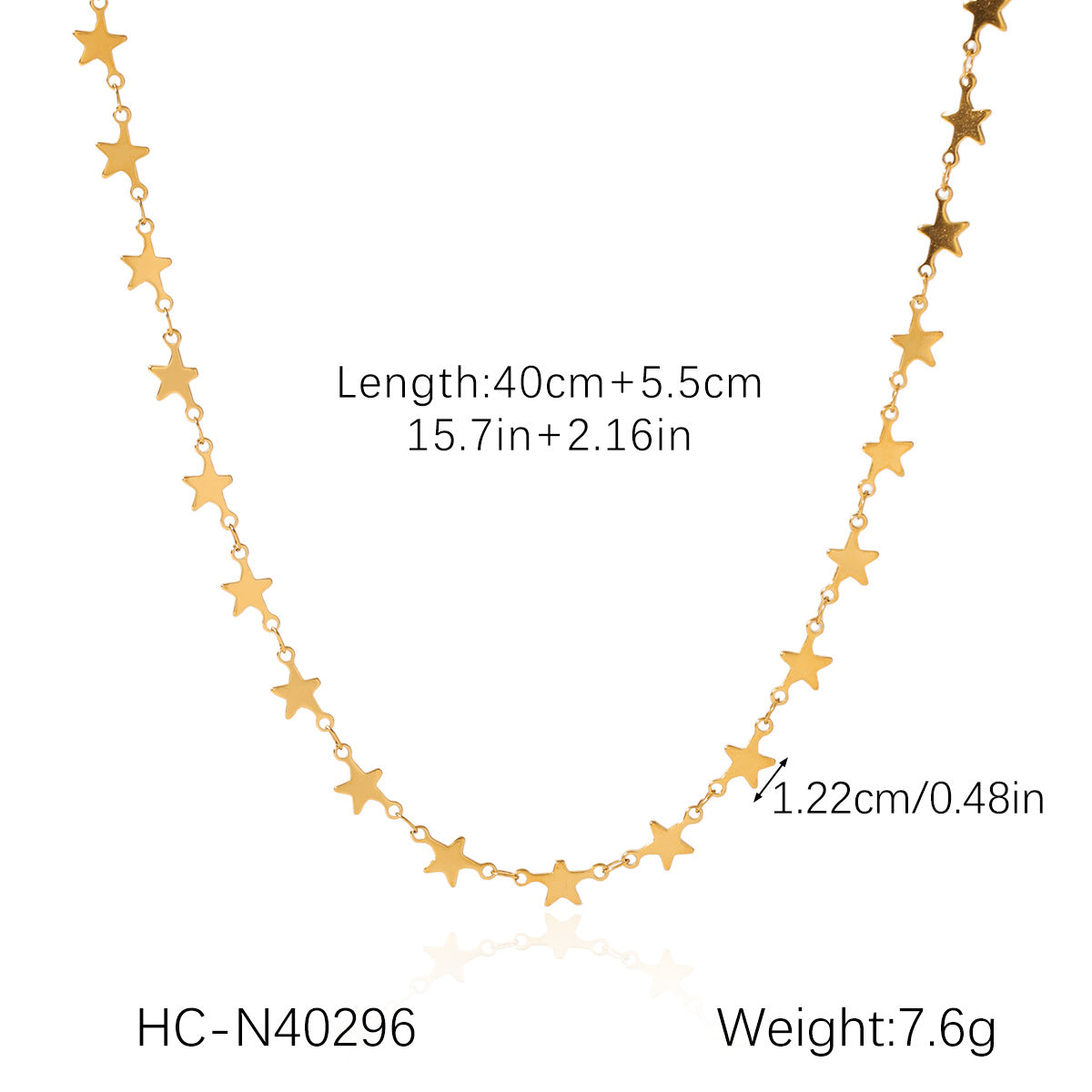 Handmade Stainless Steel Necklace with A Non-fading Five-pointed Star Pendant, Gold Bean-shaped Clavicle Chain, and Titanium Steel Necklace