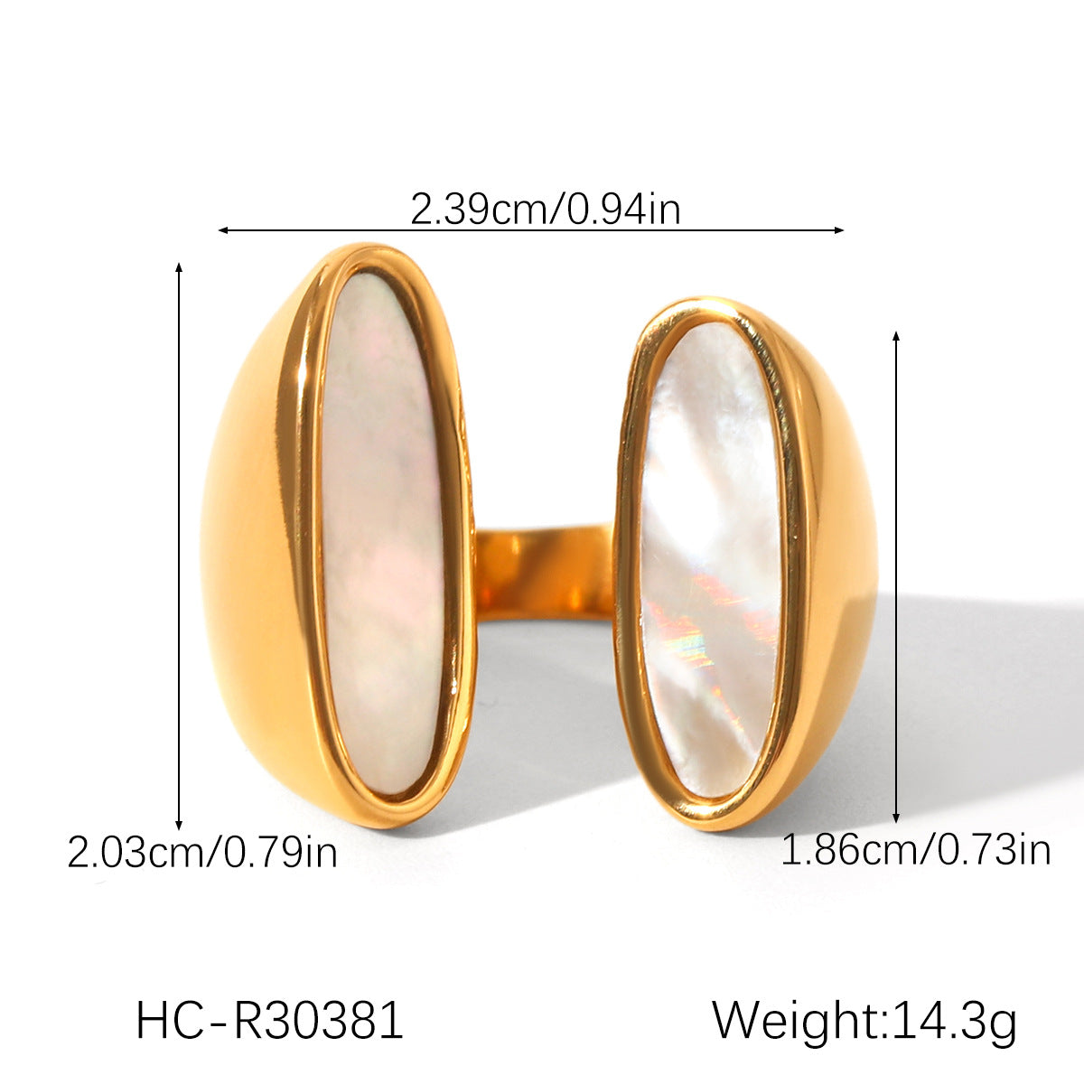 Ins-style Large Glossy 18K Gold Stainless Steel Ring for Women, Featuring Temperament, Titanium Steel, Non-fading, and High-end Hand Jewelry