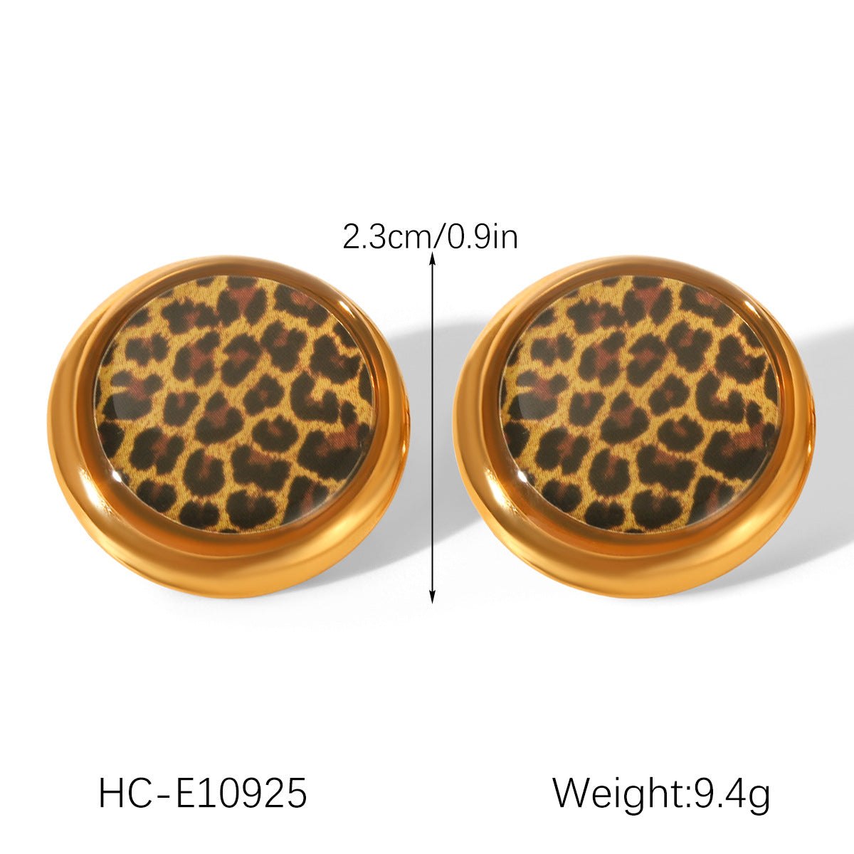INS-style 18K Gold Stainless Steel Ear Studs, Leopard-print Flower Earrings, Niche Personalized Earrings, Versatile Titanium Steel Jewelry