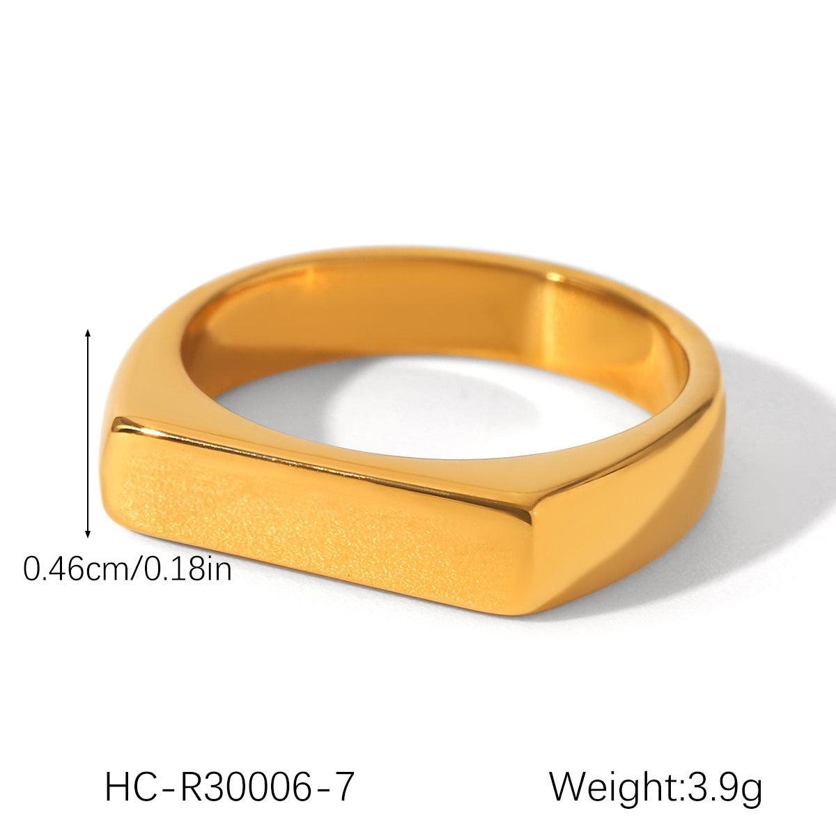 Ins-style Large Glossy 18K Gold Stainless Steel Ring for Women, Featuring Temperament, Titanium Steel, Non-fading, and High-end Hand Jewelry