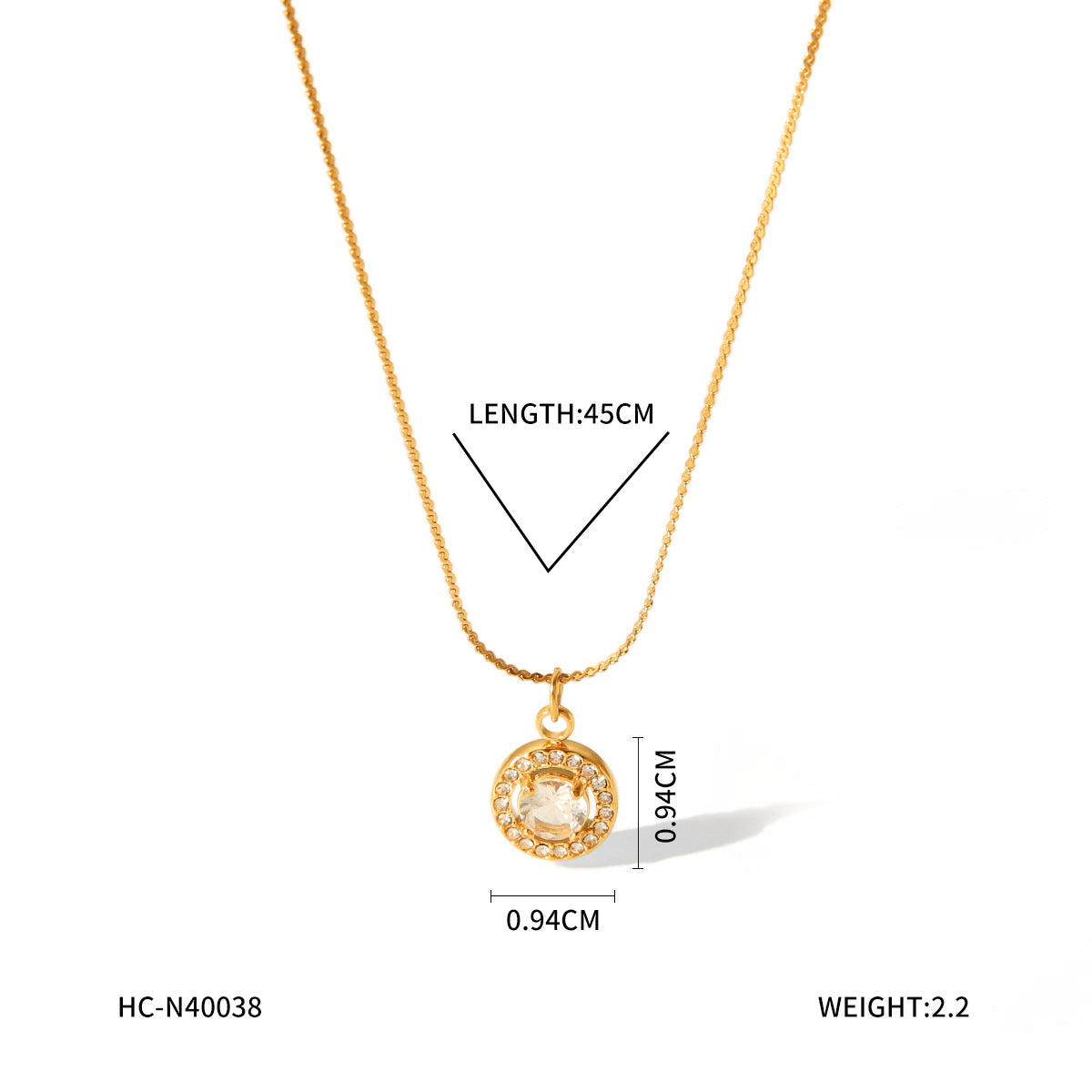 18K Gold Stainless Steel Necklace Female Ins Style Fashion Personality Geometric Titanium Steel Necklace Heart Necklace