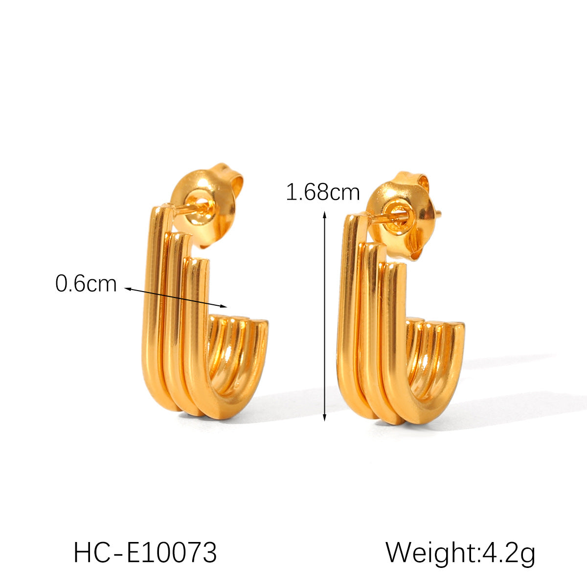 Multi-layer Linear Stainless Steel Earrings for Women, Personalized and Versatile, Titanium Steel Earrings, Non-fading Earrings