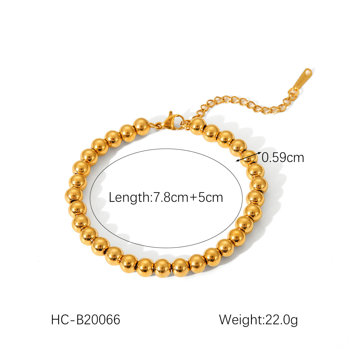 Fashionable and Simple 18K Gold Steel Ball Bracelet for Women Stainless Steel Bracelet INS Style Titanium Steel Jewelry Round Ball Chain