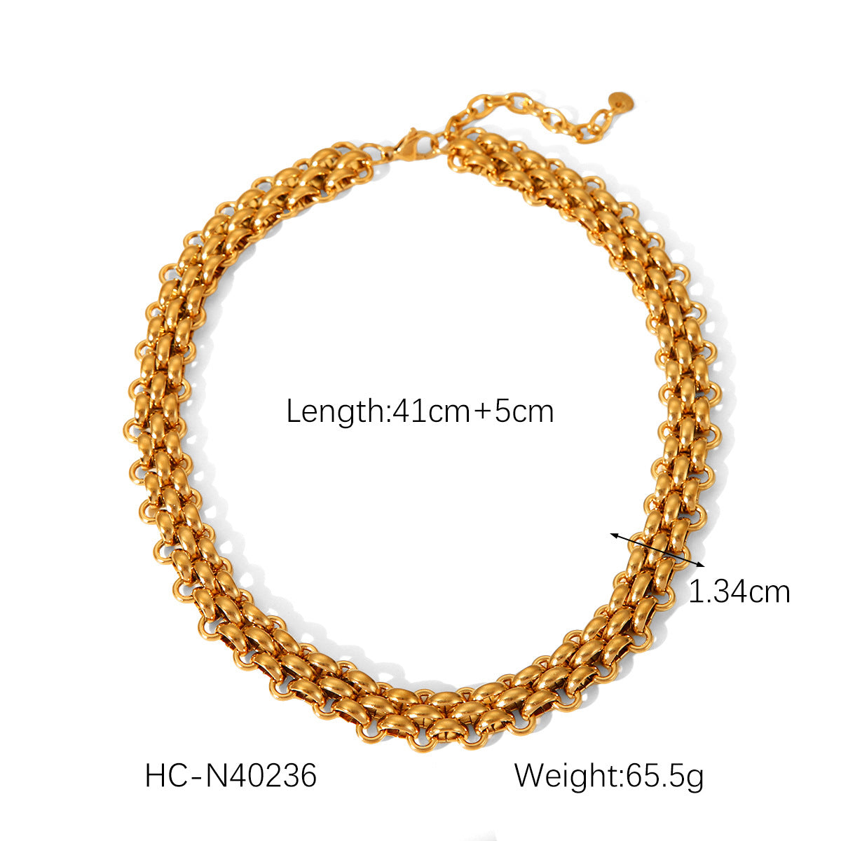 INS-style Fashionable 18K Gold-plated Stainless Steel Necklace with Cuban Chain As An Accessory