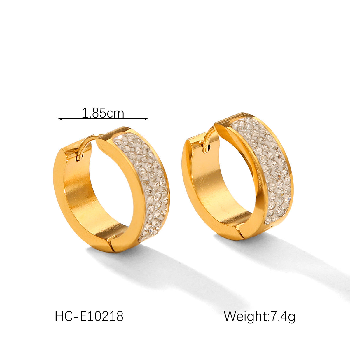 Stainless Steel Earrings for Women, Light Luxury, Versatile, High-end, Diamond-encrusted Earrings, Titanium Steel Earrings