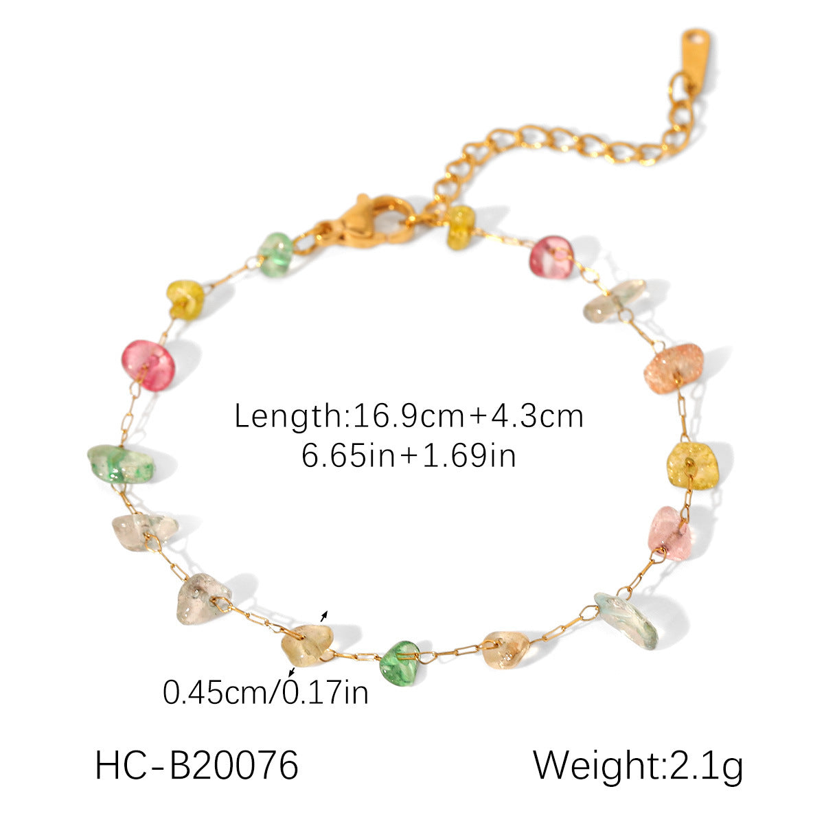 Bohemian-style Stainless Steel Bracelet with Oil-dripped Colored Zircon Hand Jewelry for Women, Non-fading Jewelry