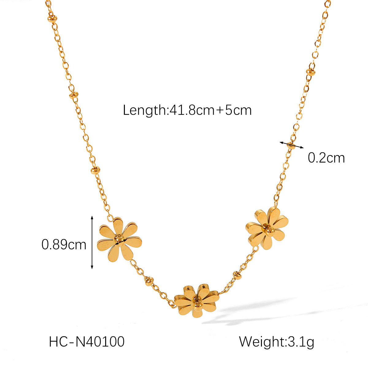 Sunflower Daisy Stainless Steel Necklace Female Titanium Steel Clavicle Chain Does Not Fade Necklace