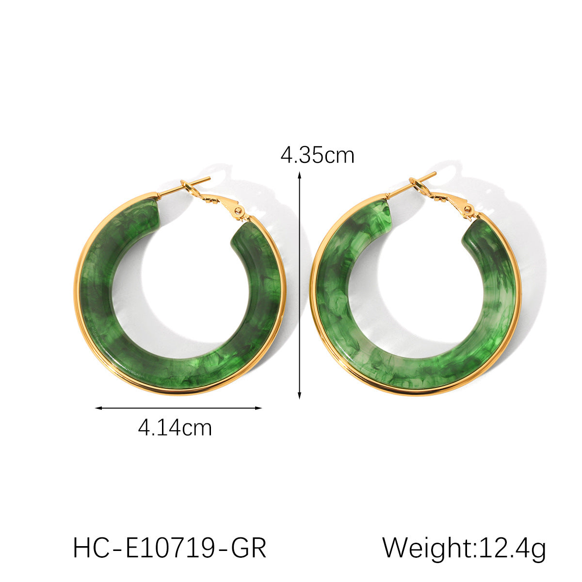 French Vintage Palace Style Inlaid with Natural Stones, Stainless Steel Earrings for Women, Temperament Earrings, 18K Gold-plated Titanium Steel Earrings