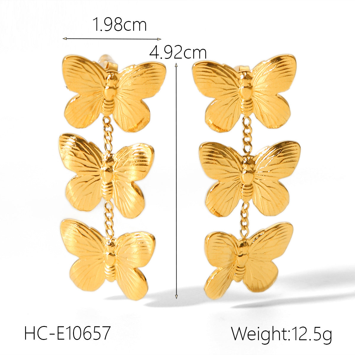 Fashionable Vintage Butterfly Jewelry, Including Vintage Earrings, Rings, Necklaces, Bracelets, Niche Light Luxury Titanium Steel Accessories
