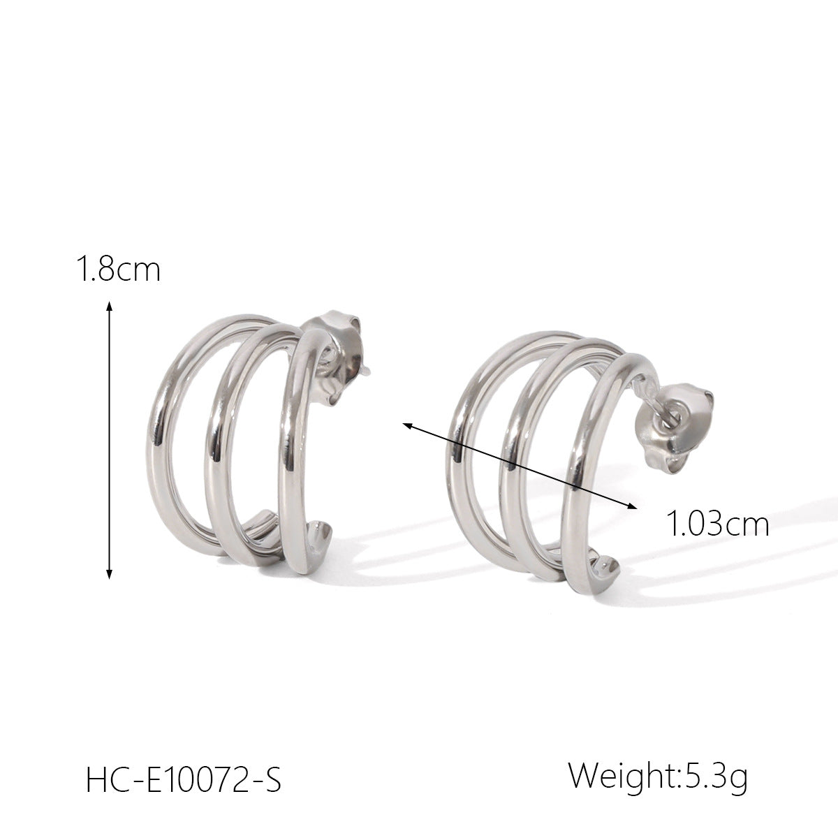 Multi-layer Linear Stainless Steel Earrings for Women, Personalized and Versatile, Titanium Steel Earrings, Non-fading Earrings