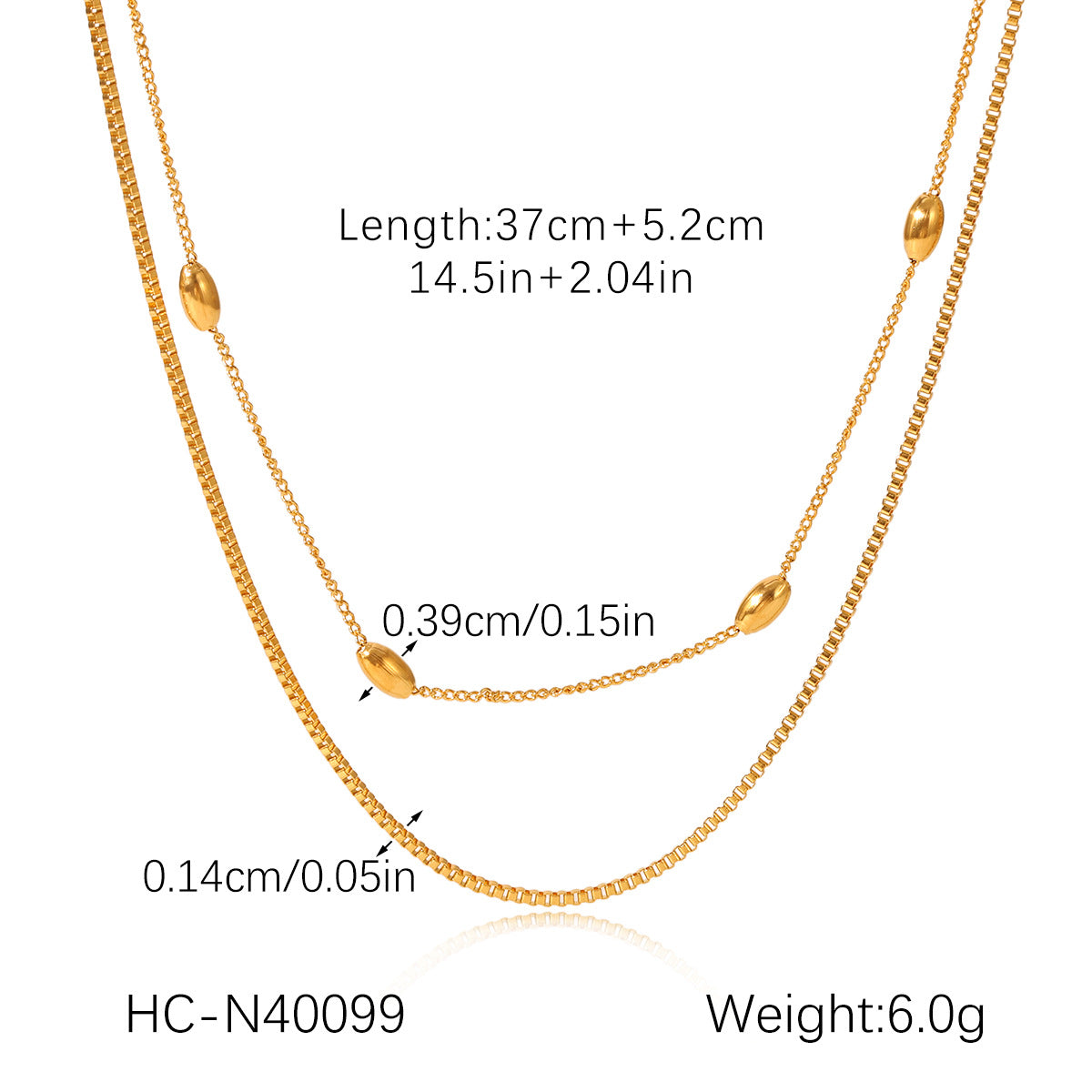 Light Luxury 18K Gold-plated Necklace with Multi-layer Stainless Steel, High-end Necklace, Non-fading Titanium Steel Jewelry