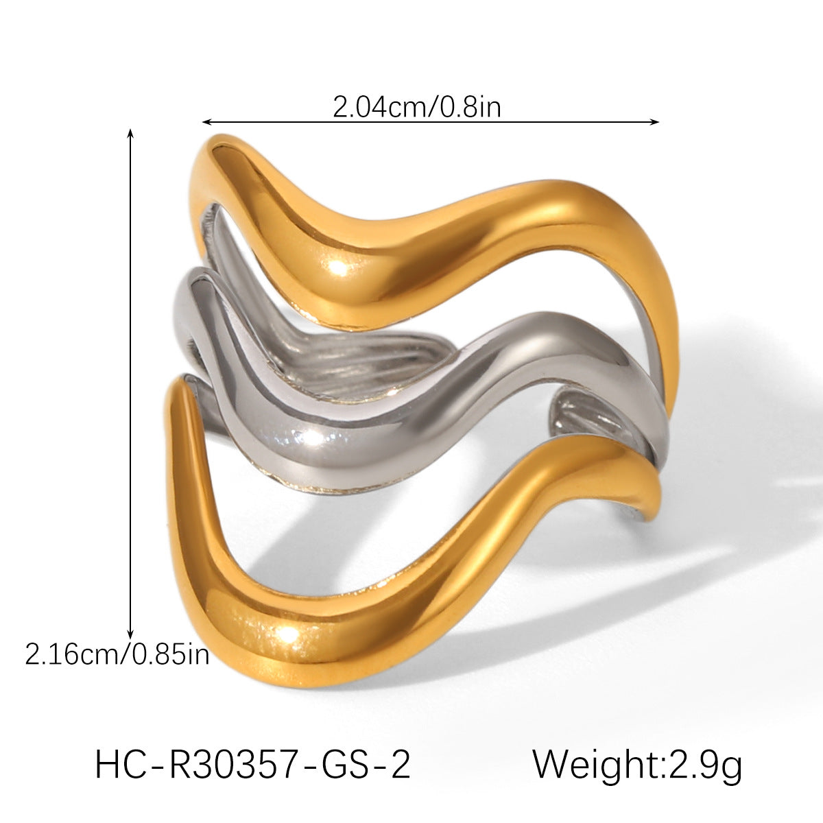 Color-blocked Ring Made of Titanium Steel, Non-fading, Niche Design, Stainless Steel Band, Simple and Versatile Jewelry