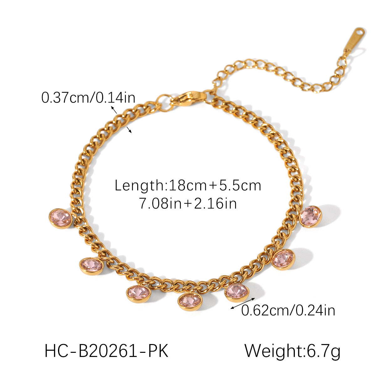 Women Stainless Steel Fringed Bracelet, Round Zircon Bracelet for Women, Light Luxury, High-end Feel, Non-fading, Titanium Steel Jewelry