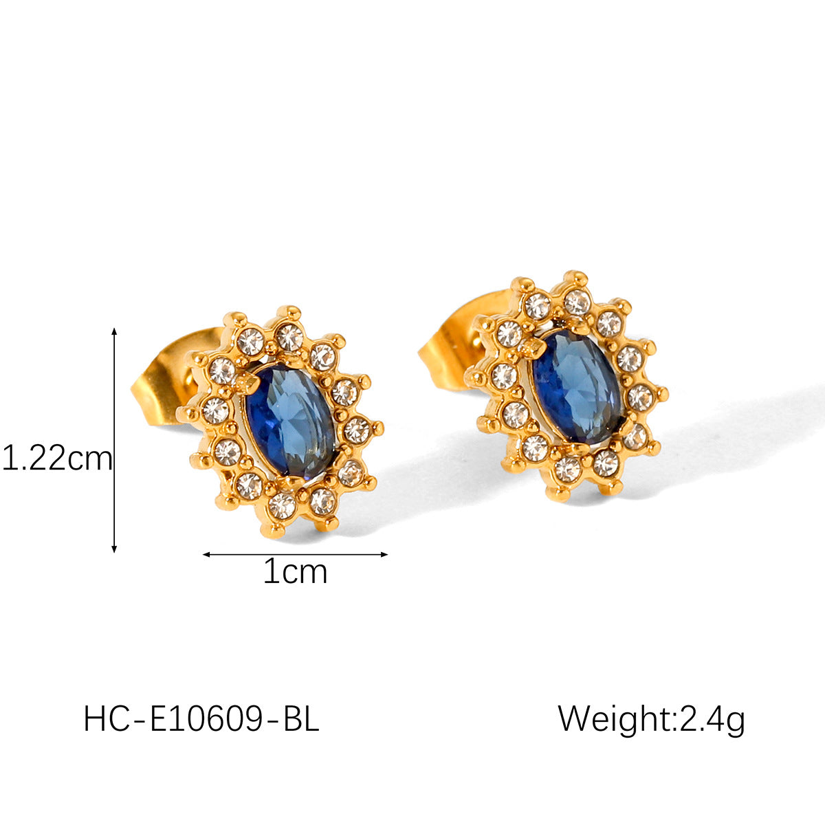 Light Luxury High-end Sunflower Inlaid Zircon Earrings Stainless Steel Earrings for Women 18k Gold Titanium Steel Earrings