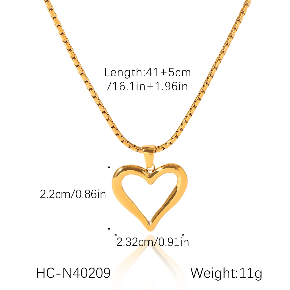 18K gold stainless steel hollow-out heart pendant necklace for women, fashionable and personalized, titanium steel, non-fading, clavicle chain