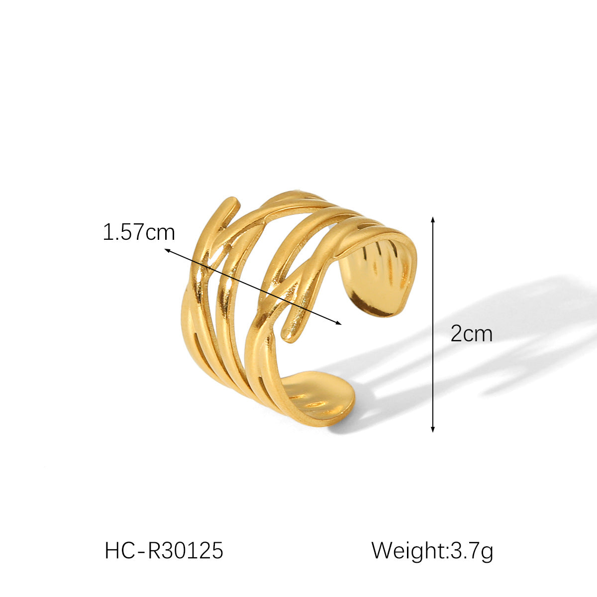 High-end 18K Gold Stainless Steel Open Ring Female Non-fading Ring Titanium Steel Jewelry