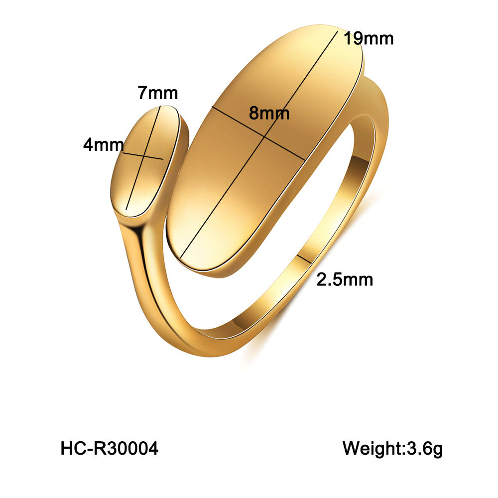 Titanium Steel Non-fading Ring, Stainless Steel Gold-plated, Fashionable and Versatile Ring