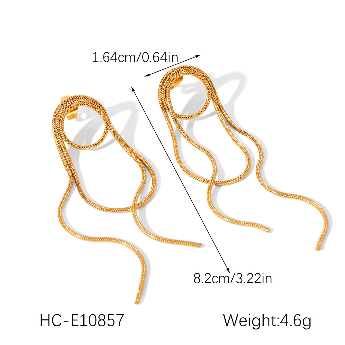 Stainless Steel Fringed Earrings, Light Luxury and High-end Feel, Niche Ear Studs for Women, Non-fading Titanium Steel Jewelry