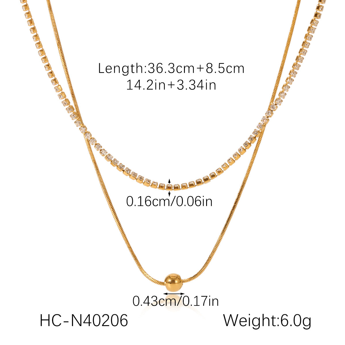 Light Luxury 18K Gold-plated Necklace with Multi-layer Stainless Steel, High-end Necklace, Non-fading Titanium Steel Jewelry